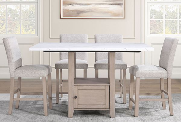 Picture of Taylor - Marble/Tan 5PC Counter Height Dining Set