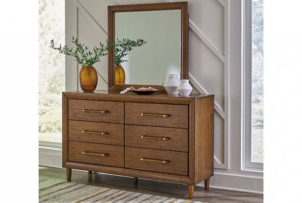 Picture of Lyncott - Brown Dresser & Mirror