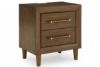 Picture of Lyncott - Brown Nightstand with USB & 2 Outlets