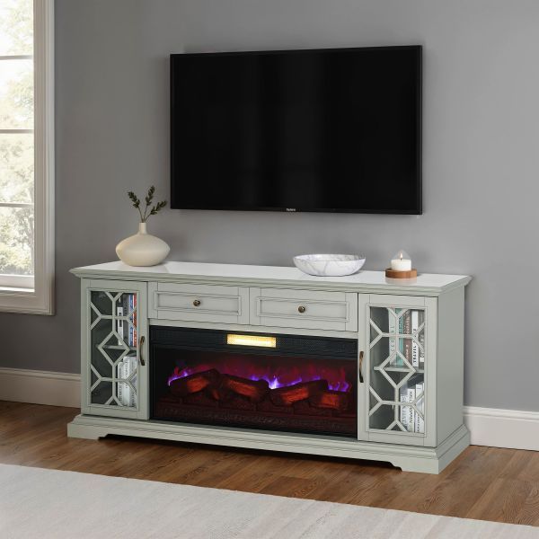 Picture of 74" TV Console White W/FP