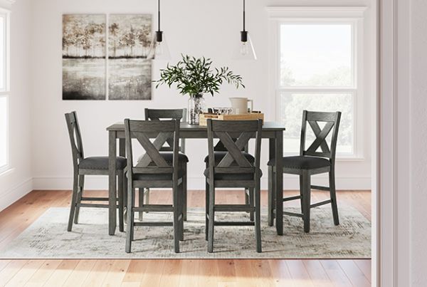 Picture of Caitbrook - Gray 7PC Counter Height Dining Set