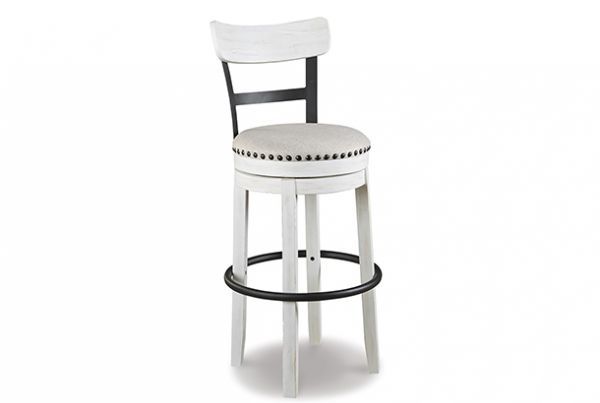 Picture of Valebeck - White 24" Swivel Barstool