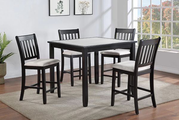 Picture of Salvador - Cream/Black 5PC Counter Height Dining Set