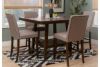 Picture of Seneca - Brown Counter Height Dining Table with Lazy Susan