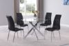 Picture of Jetta - Glass/Black 4PC Dining Set