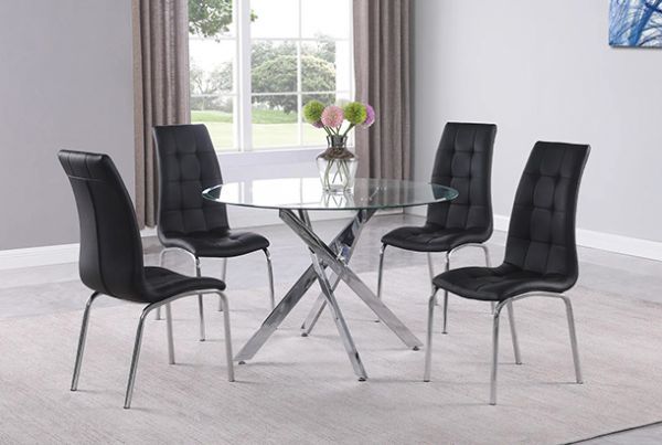 Picture of Jetta - Glass/Black 4PC Dining Set