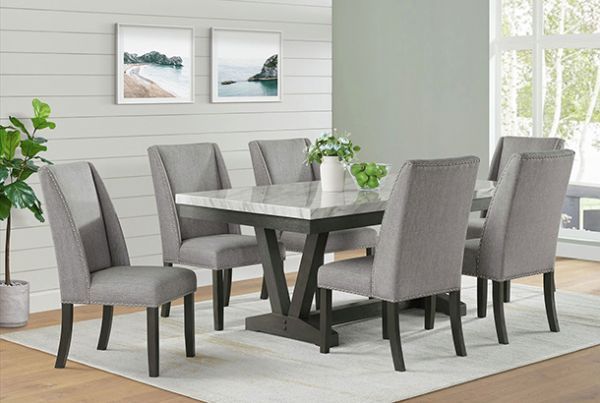 Picture of Everdeen - Marble/Charcoal Dining Table