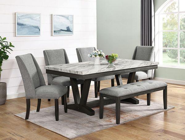 Picture of Everdeen - Marble/Charcoal 6PC Dining Set