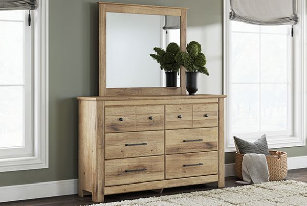 Picture of Makidern - Tan Dresser & Mirror