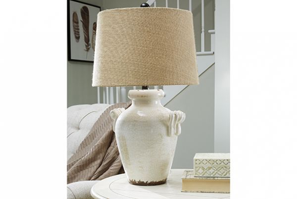 Picture of Emelda - Cream Ceramic Table Lamp