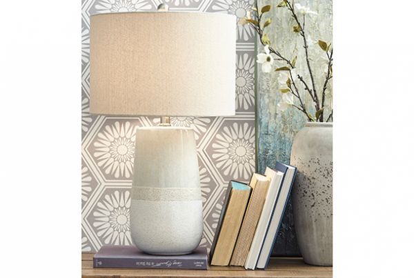 Picture of Shavon - Beige & White Ceramic Table Lamp