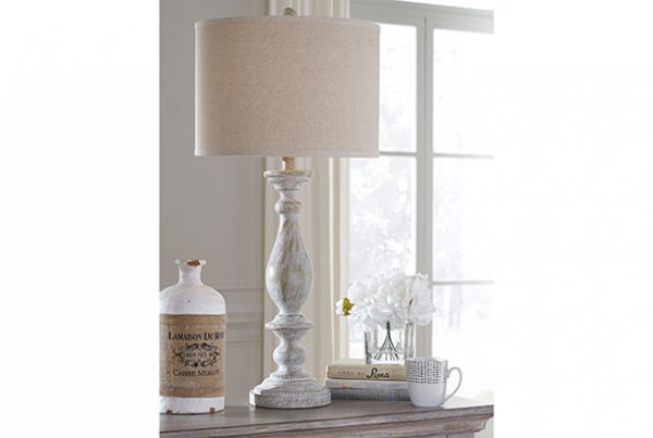 Picture of Bernadate - Whitewash Pair of Table Lamps