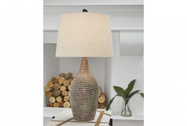 Picture of Laelman - Brown & Beige Pair of Table Lamps