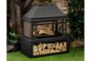 Picture of Metal - Black Wood Burning Fire Pit with Log Storage