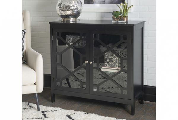 Picture of Fetti - Black Accent Cabinet with Glass Doors