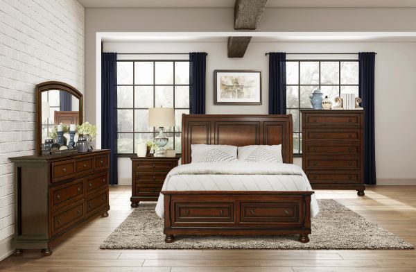 Picture of Begonia - Cherry 3-Drawer Nightstand with Discrete Storage