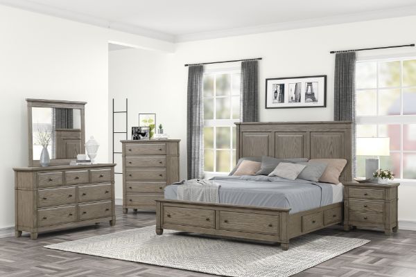 Picture of Emma - Gray 2 Drawer Nightstand
