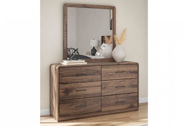 Picture of Fortlorn - Walnut Brown Dresser & Mirror