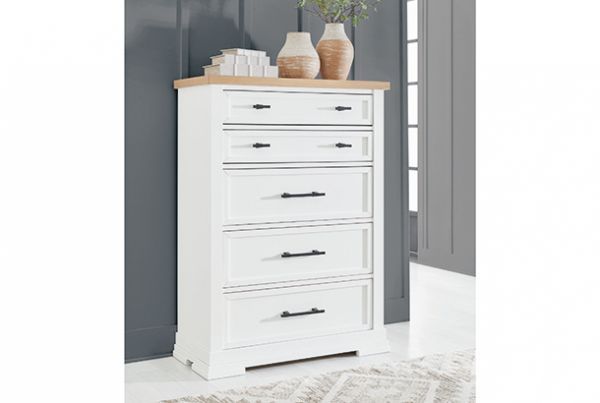 Picture of Ashbryn - White Chest with 5 Drawers