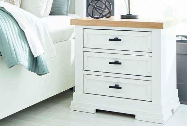 Picture of Ashbryn - White Nightstand with 3 Drawers