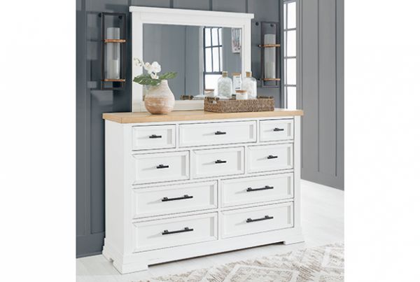 Picture of Ashbryn - White Dresser & Mirror