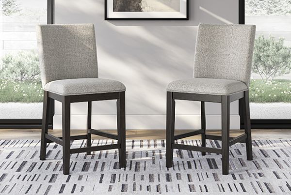 Picture of Neymorton - Gray Upholstered 24" Barstool