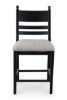 Picture of Greddinton - Black 24" Upholstered Barstool