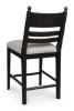Picture of Greddinton - Black 24" Upholstered Barstool