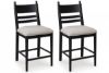 Picture of Greddinton - Black 24" Upholstered Barstool