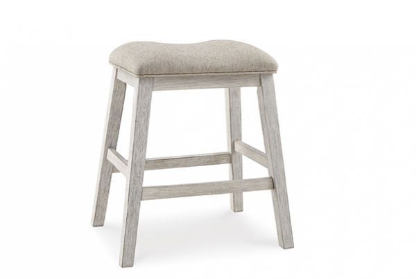 Picture of Skempton - White 24" Upholstered Stool