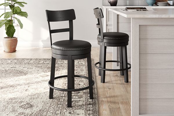 Picture of Valebeck - Black 24" Swivel Barstool