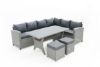 Picture of Wicker - Gray Sofa & Ottoman Set with Dining Table