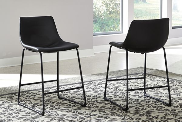 Picture of Centiar - Black 24" Upholstered Barstool