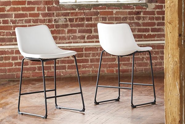 Picture of Centiar - White 24" Upholstered Barstool