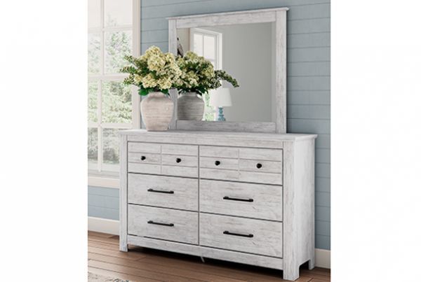 Picture of Makidern - White Dresser & Mirror