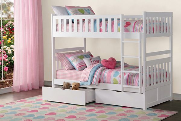 Picture of Galen - White Twin Over Twin Bunk Bed