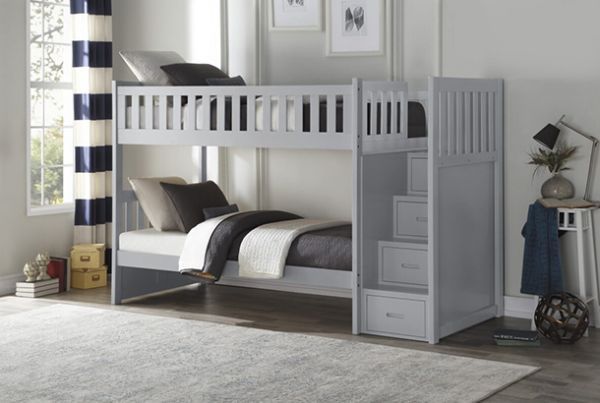 Picture of Orion - Gray Twin Over Twin Step Bunk Bed