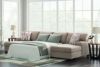 Picture of Newellen - Hemp 3PC Sectional Sleeper with Double Chaise