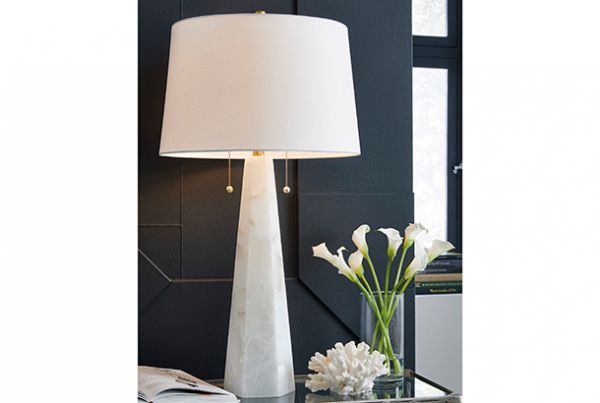 Picture of Laurellen - White Alabaster Table Lamp