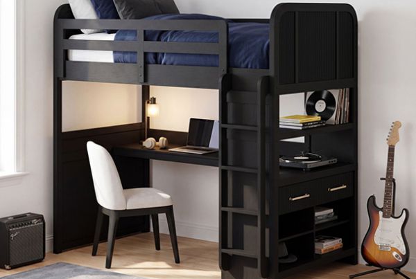 Picture of Ridgemont - Black Twin Loft Bunk Bed