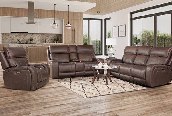Picture of Newport - Brown Dual Power Loveseat